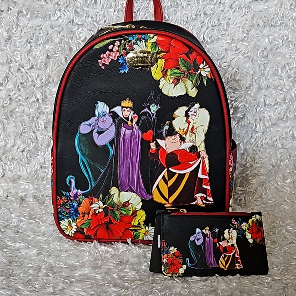 Disney Villains mini backpack and cardholder Maleficent Cruella Ursula